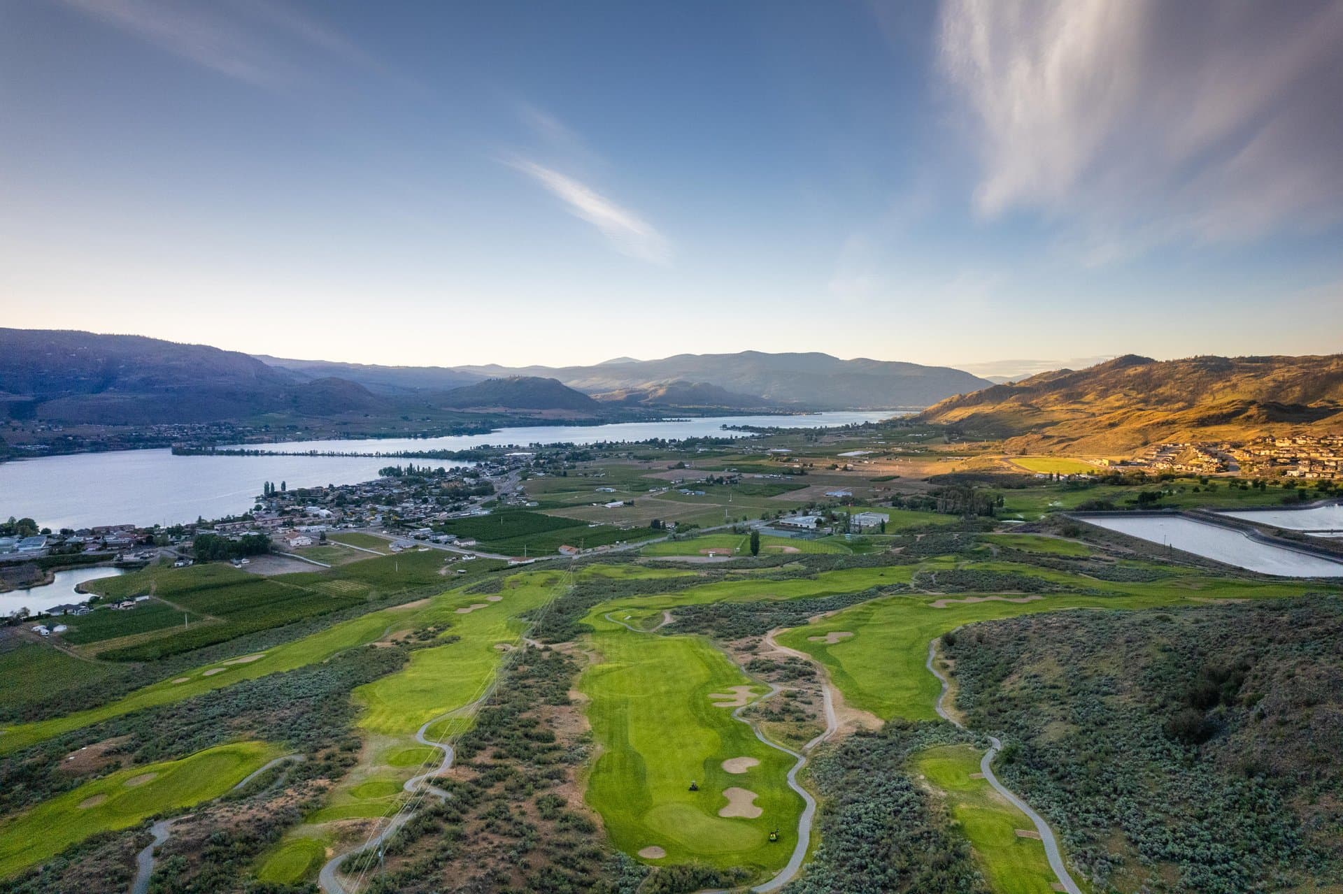 Outdoor festival crowd at sunset in Osoyoos