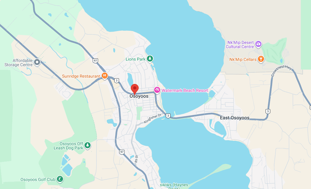 Map showing the location of Desert Pickleball Club