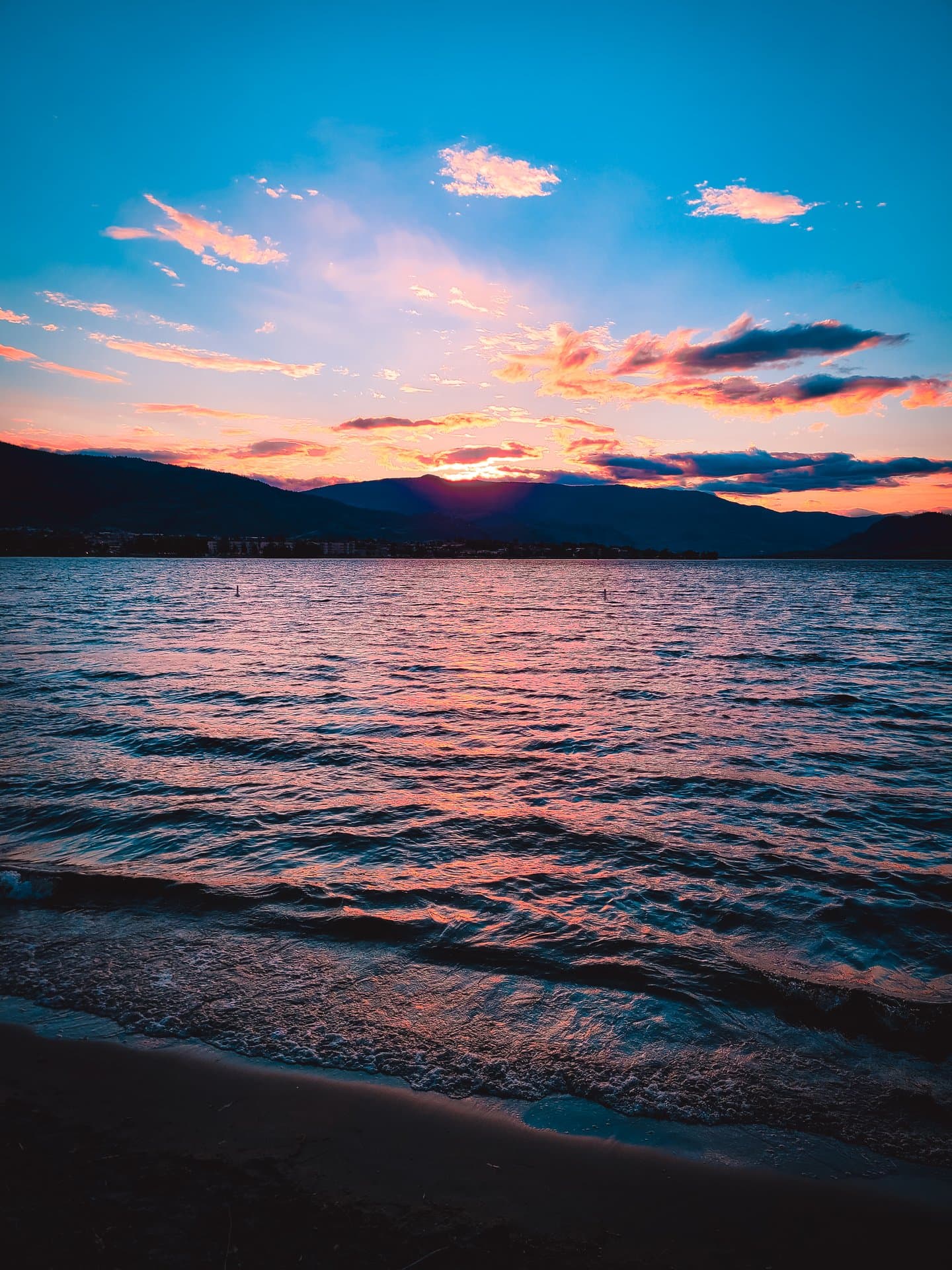 Hazy summer sky over Osoyoos Lake